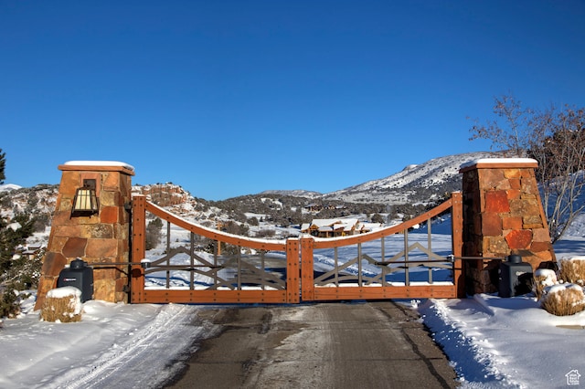 1621 E Abajo Peak Ct, Heber City, UT 84032 - snow covered gate with a mountain view