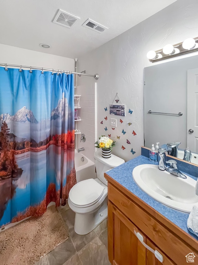 4623 Pueblo Verde Dr, Moab, UT 84532 - full bathroom with vanity, shower / bath combination with curtain, and toilet