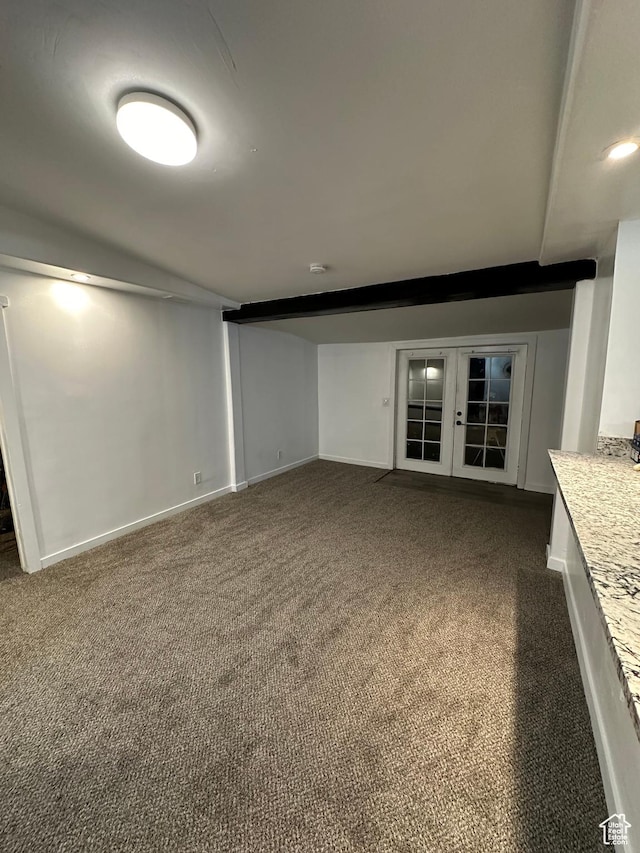 1254 N 800 W, Provo, UT 84604 - basement with dark colored carpet and french doors