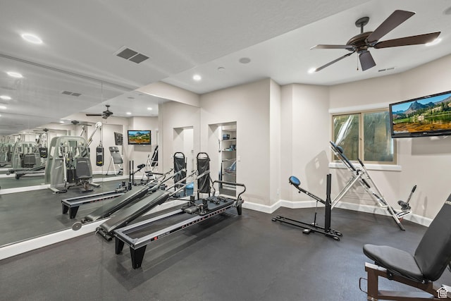 14234 S Canyon Vine Cv E, Draper, UT 84020 - exercise room featuring ceiling fan