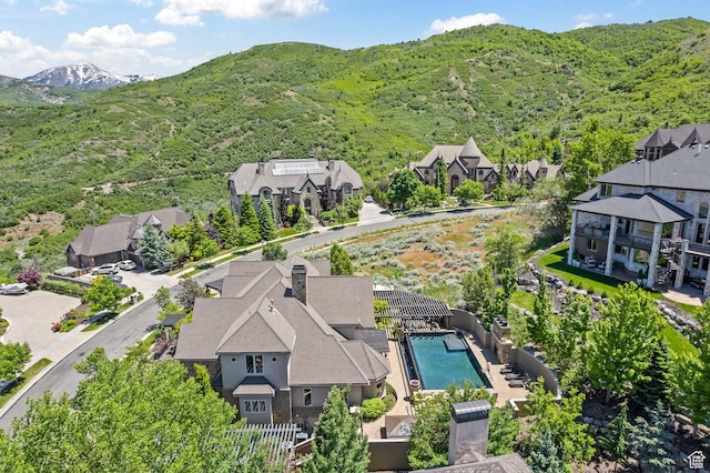 14234 S Canyon Vine Cv E, Draper, UT 84020 - birds eye view of property with a mountain view