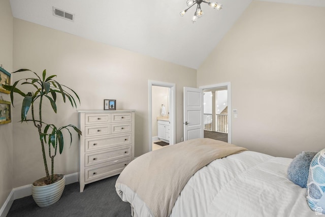14234 S Canyon Vine Cv E, Draper, UT 84020 - carpeted bedroom with ensuite bath and high vaulted ceiling