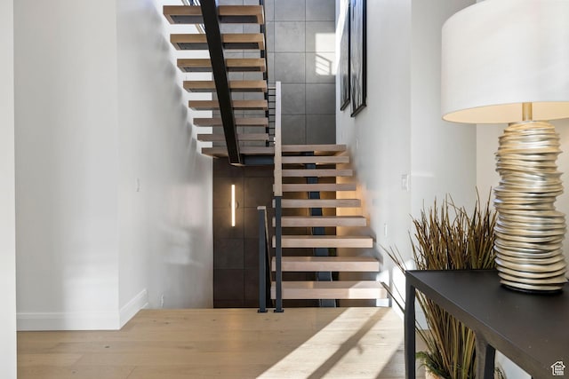 940 S N View Cir Unit 12, Woodland Hills, UT 84653 - stairway featuring hardwood / wood-style flooring