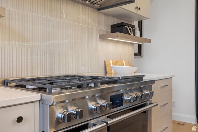 940 S N View Cir Unit 12, Woodland Hills, UT 84653 - kitchen with light hardwood / wood-style floors and stainless steel stove