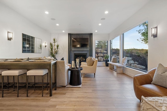 940 S N View Cir Unit 12, Woodland Hills, UT 84653 - living room with a large fireplace and light hardwood / wood-style flooring