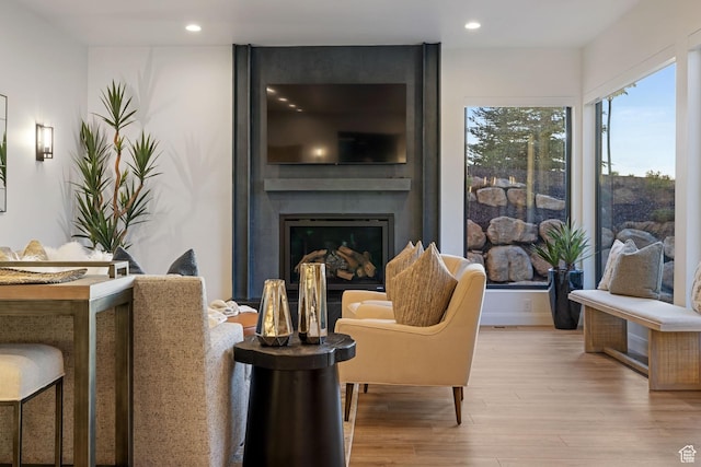 940 S N View Cir Unit 12, Woodland Hills, UT 84653 - living room with a large fireplace and light hardwood / wood-style flooring