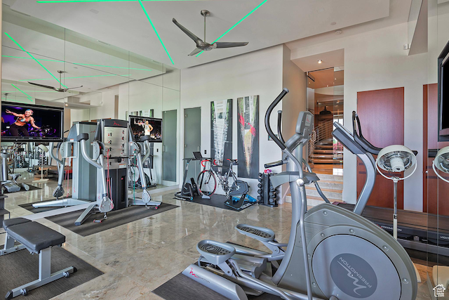 1559 E Tomahawk Dr N, Salt Lake City, UT 84103 - exercise room featuring ceiling fan