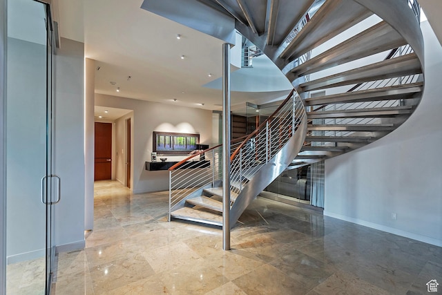 1559 E Tomahawk Dr N, Salt Lake City, UT 84103 - stairway with a towering ceiling