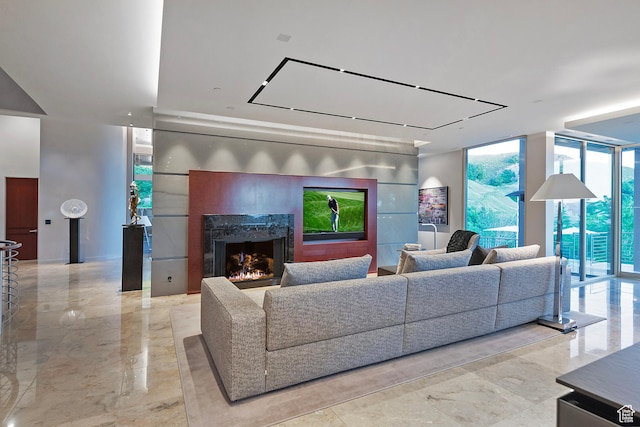1559 E Tomahawk Dr N, Salt Lake City, UT 84103 - living room featuring expansive windows and a high end fireplace