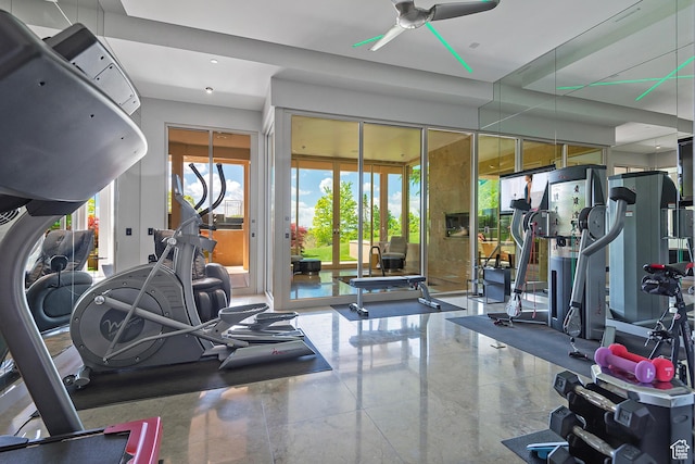 1559 E Tomahawk Dr N, Salt Lake City, UT 84103 - gym featuring ceiling fan