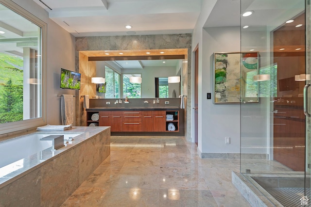 1559 E Tomahawk Dr N, Salt Lake City, UT 84103 - bathroom with separate shower and tub and vanity