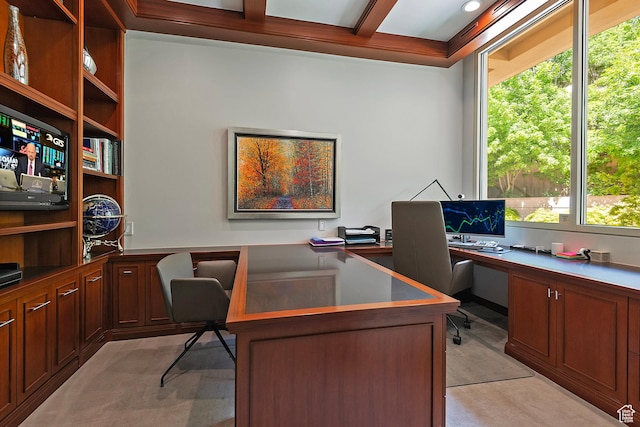 1559 E Tomahawk Dr N, Salt Lake City, UT 84103 - office space with built in desk and beam ceiling