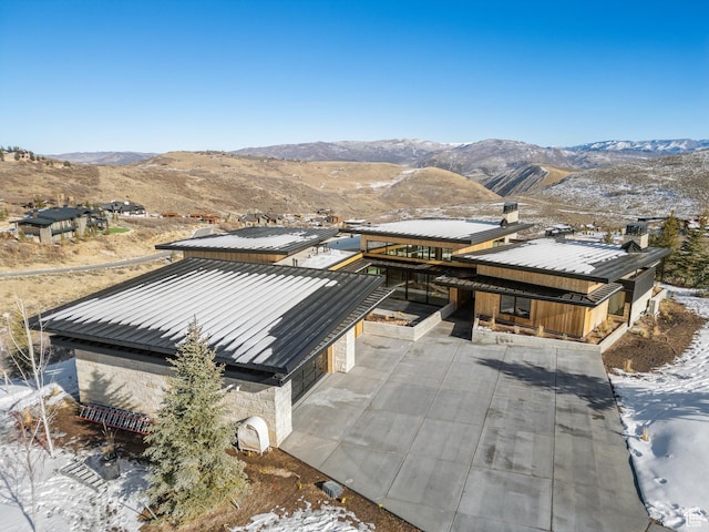 7702 N Fire Ring Glade, Park City, UT 84098 - snowy aerial view featuring a mountain view