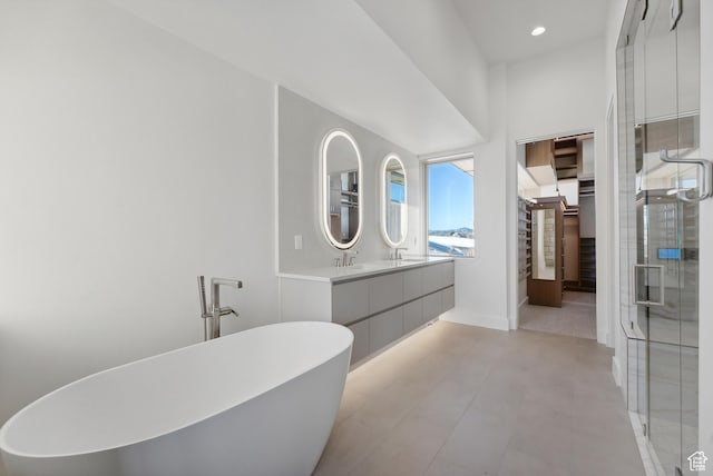 7702 N Fire Ring Glade, Park City, UT 84098 - bathroom with vanity and independent shower and bath