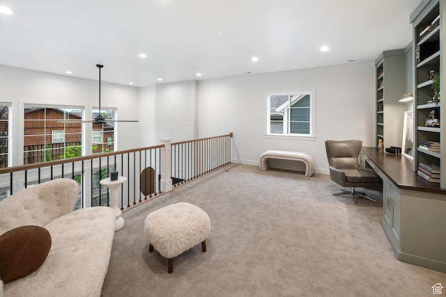 2984 N 1080 W, Lehi, UT 84043 - living area featuring light colored carpet, recessed lighting, and a healthy amount of sunlight