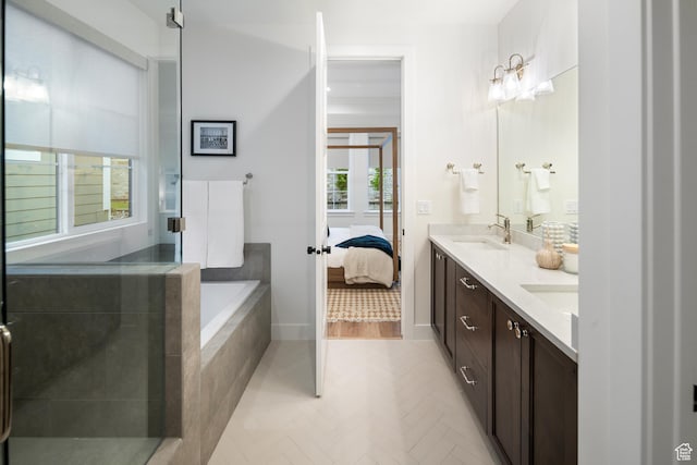 2984 N 1080 W, Lehi, UT 84043 - ensuite bathroom featuring double vanity, a sink, connected bathroom, and a bath