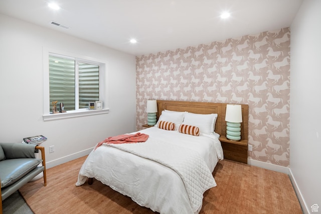 2984 N 1080 W, Lehi, UT 84043 - bedroom featuring baseboards, visible vents, wallpapered walls, and recessed lighting