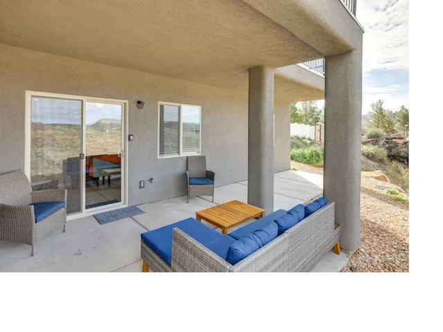 view of patio / terrace with an outdoor living space