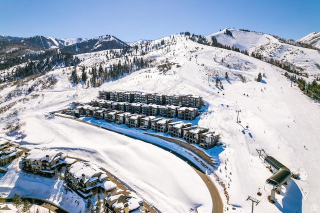 2752 W High Rd Unit 1501, Park City, UT 84098 - snowy aerial view featuring a mountain view