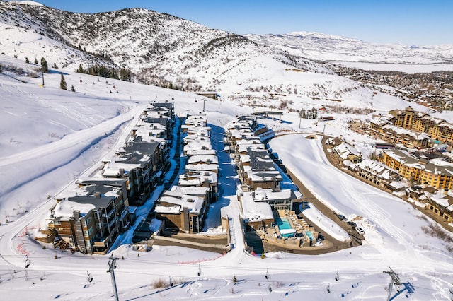 2752 W High Rd Unit 1501, Park City, UT 84098 - snowy aerial view with a mountain view
