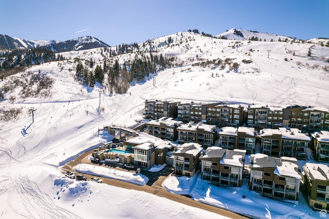 2752 W High Rd Unit 1501, Park City, UT 84098 - snowy aerial view with a mountain view
