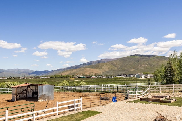 property view of mountains featuring a rural view