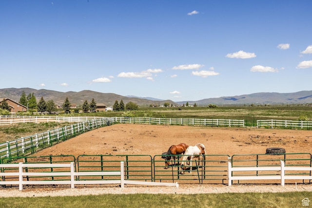 exterior space with a rural view