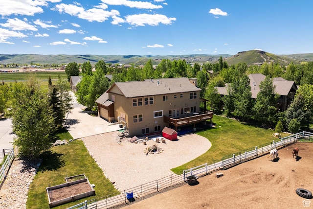 bird's eye view featuring a mountain view