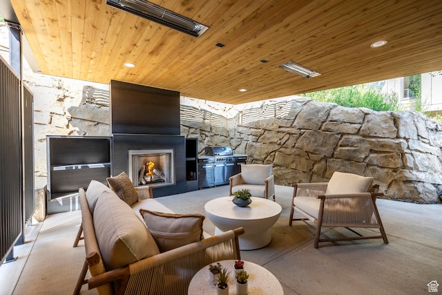 1063 Lowell Ave Unit 1, Park City, UT 84060 - view of patio with an outdoor living space with a fireplace and grilling area