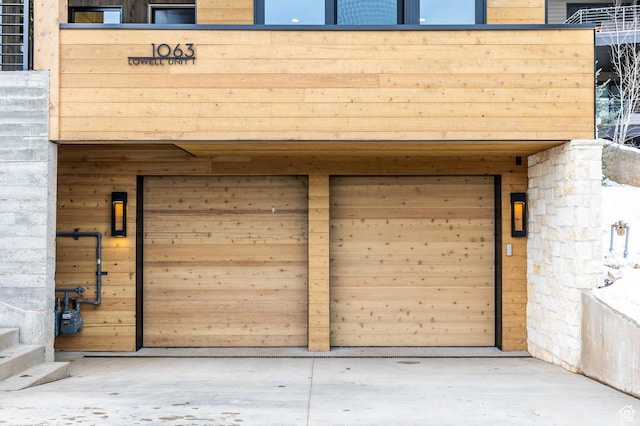 view of garage