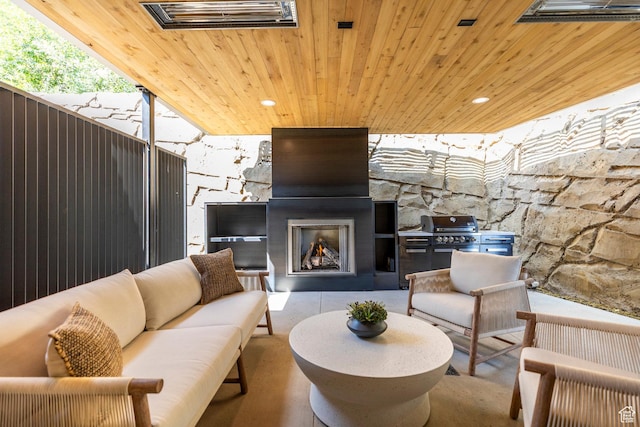 1063 Lowell Ave Unit 1, Park City, UT 84060 - view of patio / terrace featuring an outdoor living space with a fireplace and grilling area