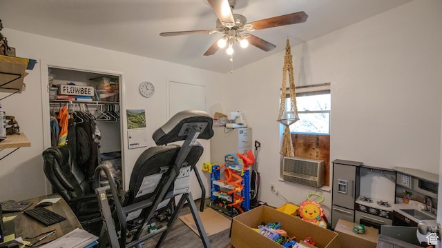 33432 W 8000 S, Duchesne, UT 84021 - workout area with a ceiling fan