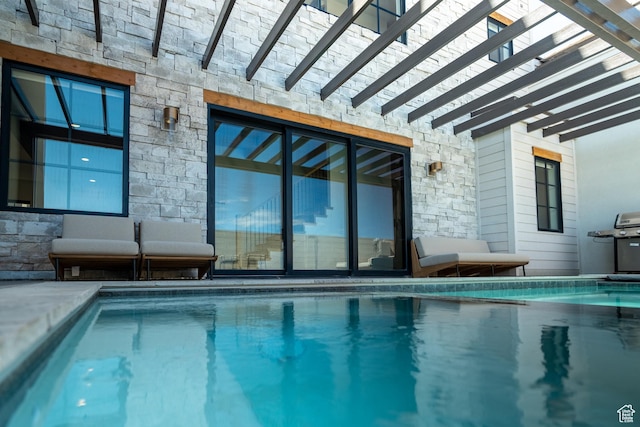 5366 S Cyan Ln, St George, UT 84790 - view of swimming pool with a patio area and grilling area