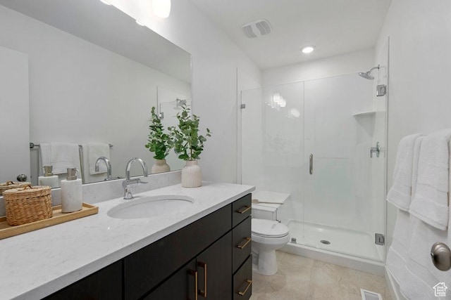 439 N 268 W Unit 4-18, Salt Lake City, UT 84103 - full bath with toilet, a stall shower, vanity, and recessed lighting