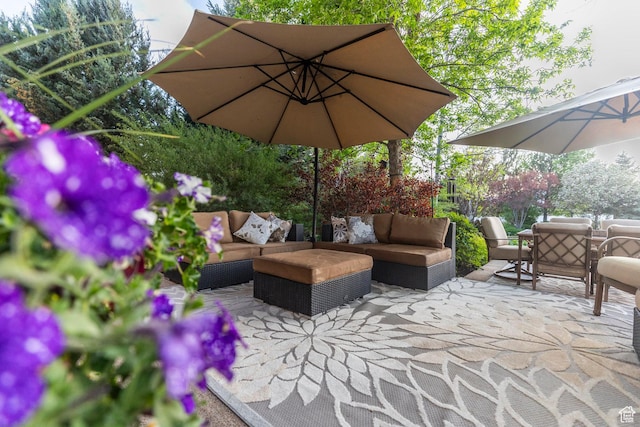 3383 Wild Mare Way, Heber City, UT 84032 - view of patio / terrace featuring an outdoor hangout area