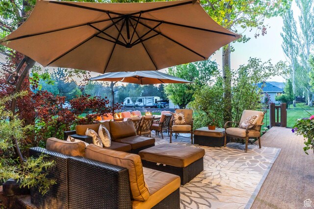 3383 Wild Mare Way, Heber City, UT 84032 - view of patio featuring an outdoor hangout area
