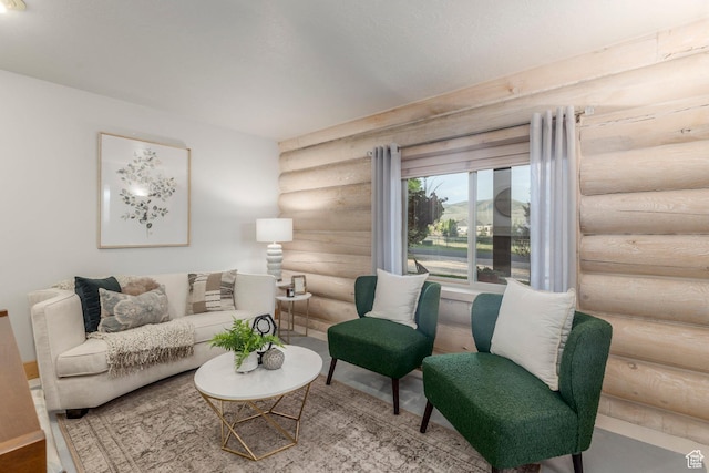 3383 Wild Mare Way, Heber City, UT 84032 - living area featuring log walls