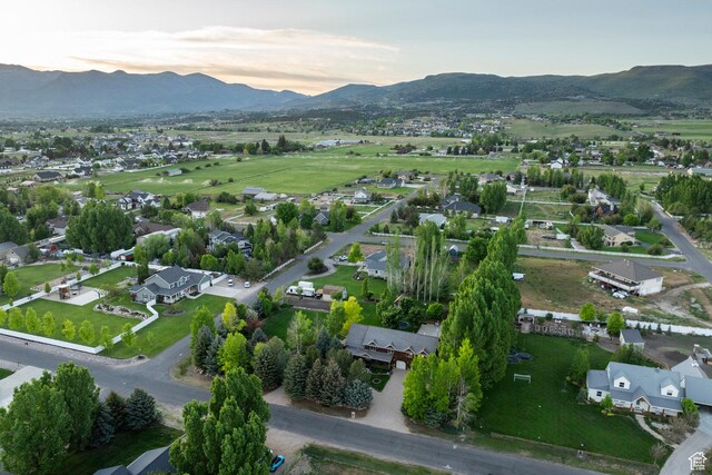 3383 Wild Mare Way, Heber City, UT 84032 - aerial view at dusk of a mountain view and a residential view