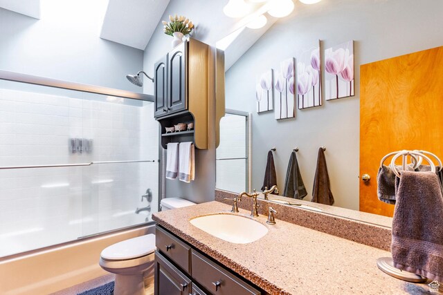 3383 Wild Mare Way, Heber City, UT 84032 - full bathroom with toilet, vanity, and shower / bath combination with glass door