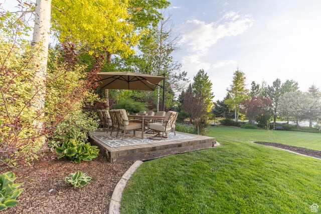 3383 Wild Mare Way, Heber City, UT 84032 - view of grassy yard featuring a patio area
