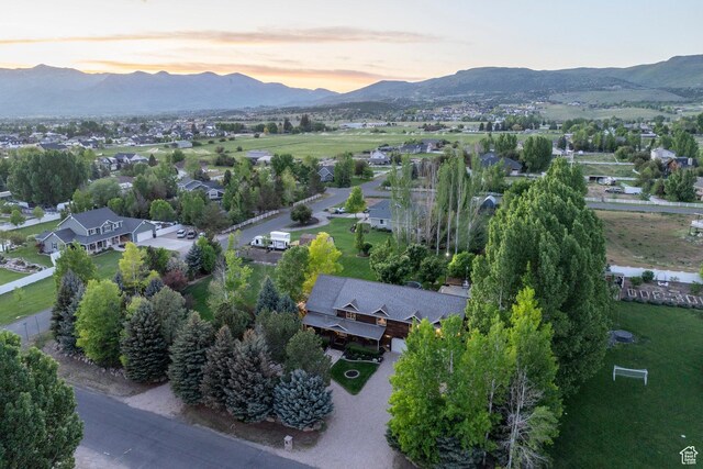 3383 Wild Mare Way, Heber City, UT 84032 - aerial view at dusk of a mountain view and a residential view