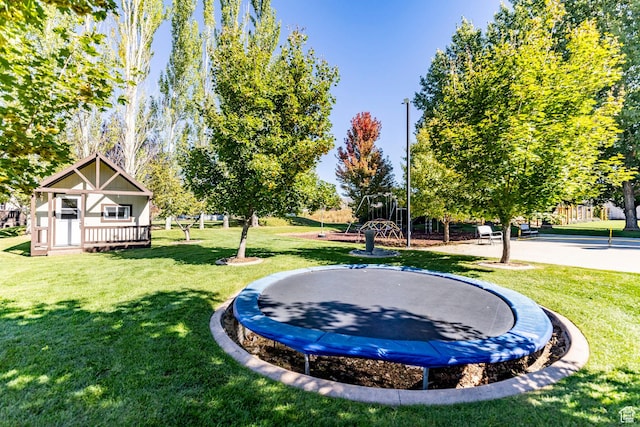 3383 Wild Mare Way, Heber City, UT 84032 - view of community with a trampoline and a lawn