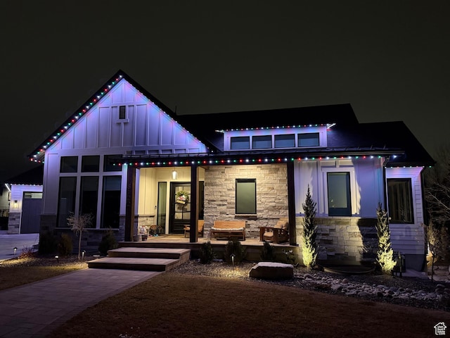 8122 S Willow Creek Cv, Cottonwood Heights, UT 84093 - view of back house at twilight