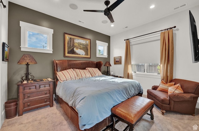 8122 S Willow Creek Cv, Cottonwood Heights, UT 84093 - carpeted bedroom with ceiling fan and a barn door