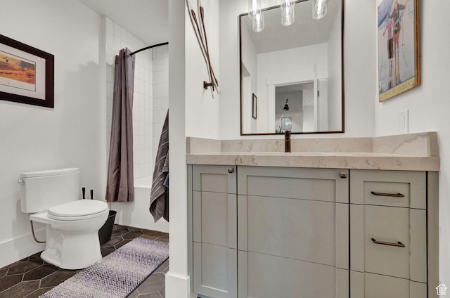 8122 S Willow Creek Cv, Cottonwood Heights, UT 84093 - full bathroom featuring shower / bath combination with curtain, vanity, and toilet