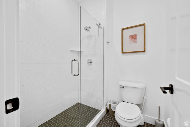 5466 S Persian Ln, St George, UT 84790 - bathroom with tile patterned flooring, toilet, and walk in shower