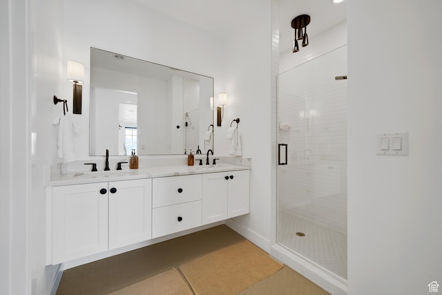 5466 S Persian Ln, St George, UT 84790 - bathroom featuring vanity and an enclosed shower