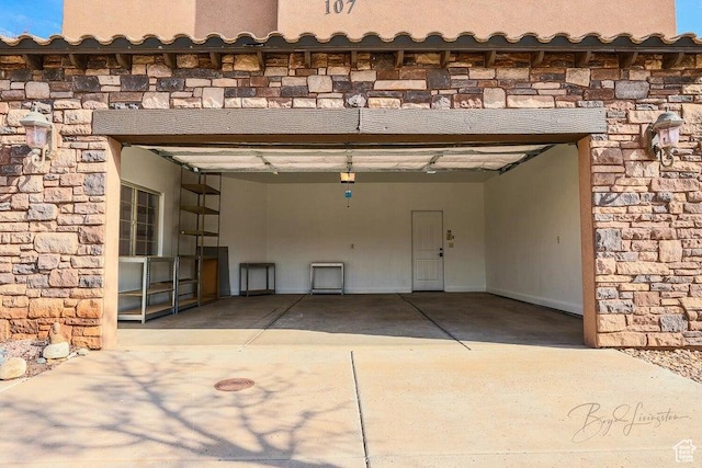 view of garage