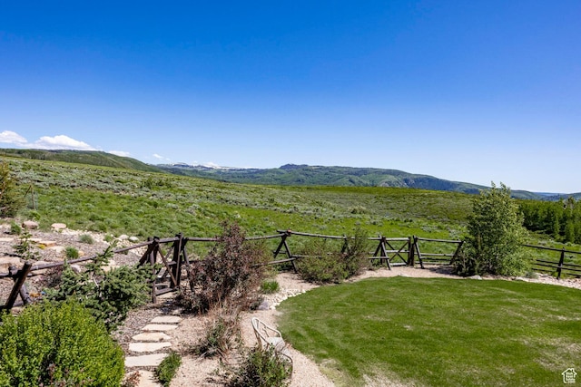 10454 E Forest Creek Rd, Kamas, UT 84036 - view of yard featuring a mountain view, fence, and a rural view