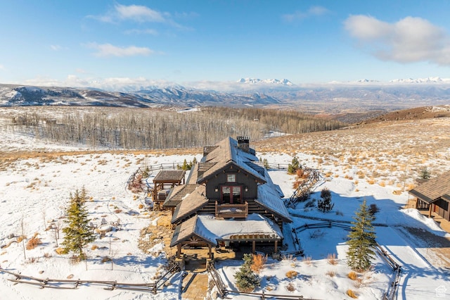 10454 E Forest Creek Rd, Kamas, UT 84036 - snowy aerial view featuring a mountain view